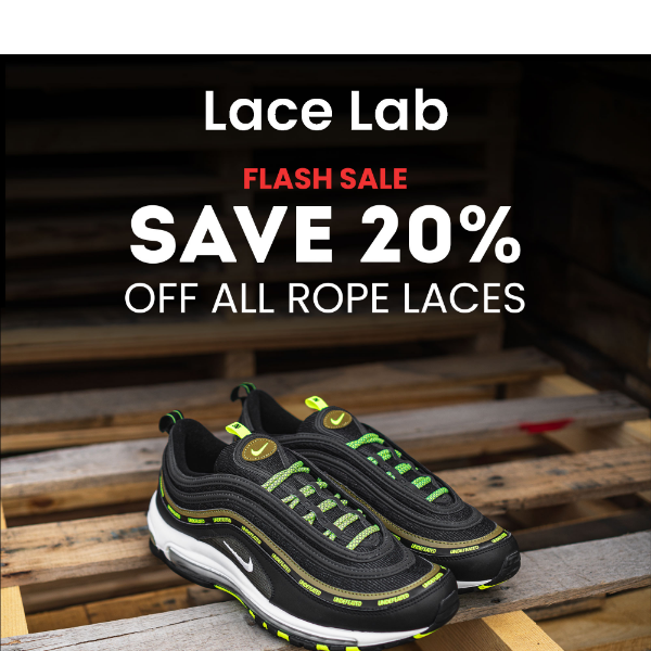 👟💥 SAVE 20% Off All Rope Laces! Flash Sale! 💥👟