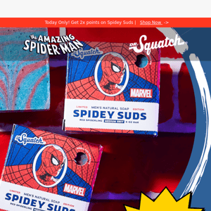 Was able to get the Spidey Suds display! : r/DrSquatch