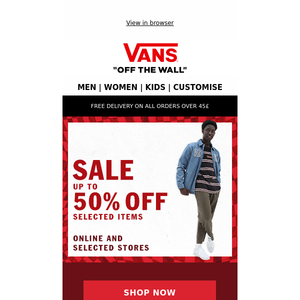 Have you shopped our up to 50% off sale yet? - Vans Europe