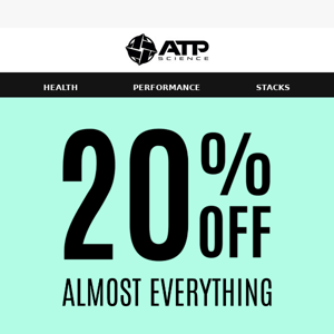 20% Off Almost Everything! 🚨