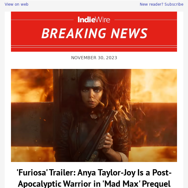 'Furiosa' Trailer: Anya Taylor-Joy Is a Post-Apocalyptic Warrior in 'Mad Max' Prequel