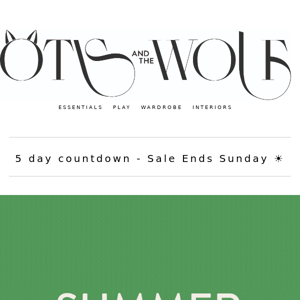 5 Day Countdown - Sale Ends Sunday  ☀️