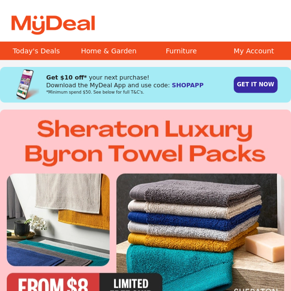Luxury Sheraton Towel Packs from $8 😲