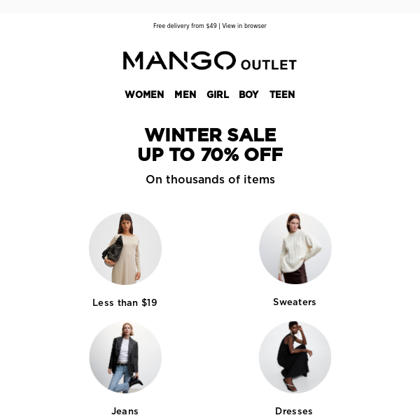 Up to 70% off: time is running out! ⏳ - Mango Outlet
