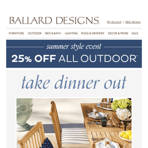 Save 25% on outdoor dining sets