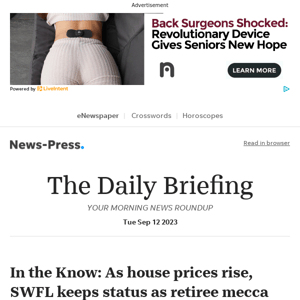 Daily Briefing: In the Know: As house prices rise, SWFL keeps status as retiree mecca