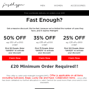 Fast Enough? Get 50% Off Everything* 🔥🔥