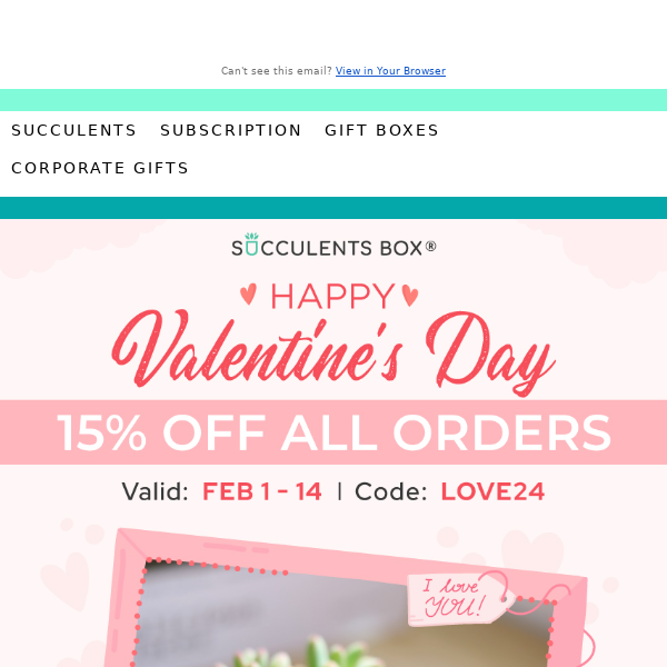 Love is in the air! Save 15% on all orders