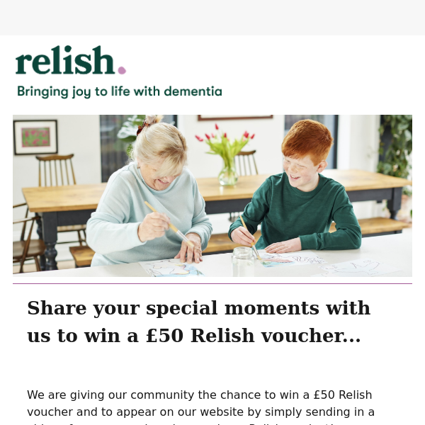 Win £50 with Relish - Share your special memories! 📸