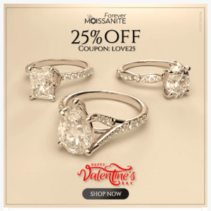 Celebrate Love with Forever Moissanite - Enjoy 25% Off Your Special Gift! 💖🌹