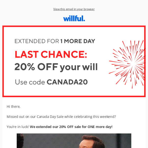 OFFER EXTENDED // 20% OFF all Willful plans ⏰