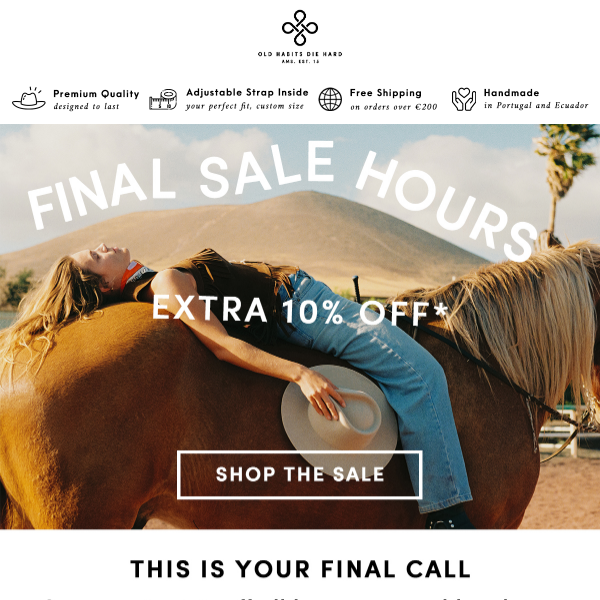 FINAL HOURS – Extra 10% off ⚡️