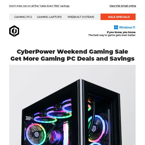 ✔CyberPower Weekend Gaming Sale - More Deals and Savings