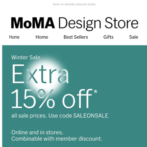 Extra 15% Off Winter Sale, Limited Time Only