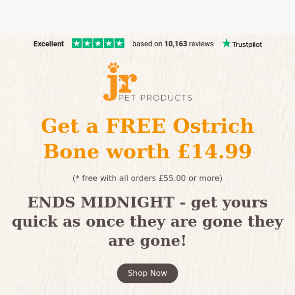 FREE Ostrich Bone - Ends Midnight | Suitable for small breeds too 🙌