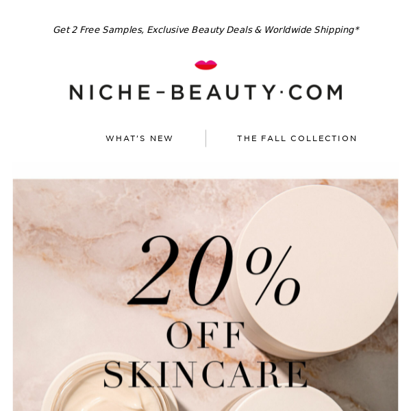 Still on: 20% off Skincare!