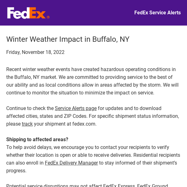 Winter Weather Impact in Buffalo, NY