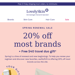 20% off Spring Renewal Sale starts now + enjoy $40 gift