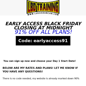 Early Access is Closing