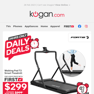 Daily Deals: Smart Treadmill, 3-Person Camping Tent & More