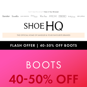 FLASH FRENZY | 40-50% OFF BOOTS