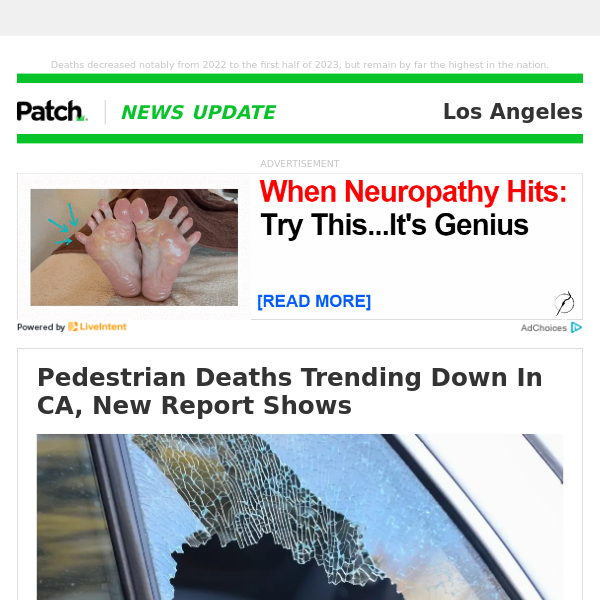 Pedestrian Deaths Trending Down In CA, New Report Shows (Sat 12:35:27 PM)