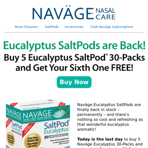 🌿 Eucalyptus SaltPods Are Back, But The Special Ends TONIGHT!