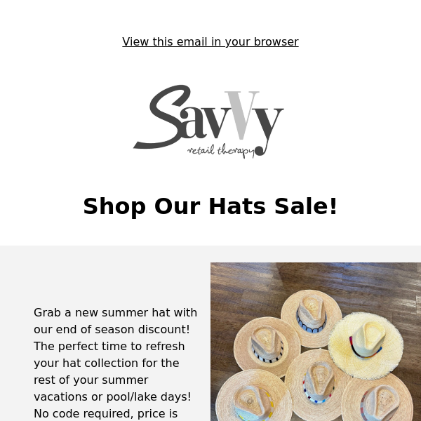 25% off Summer Hats!