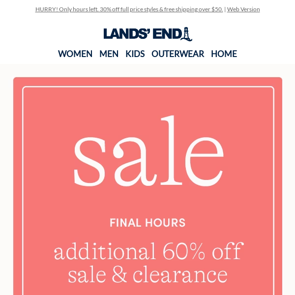 Love lasts but 60% off clearance ends tonight!