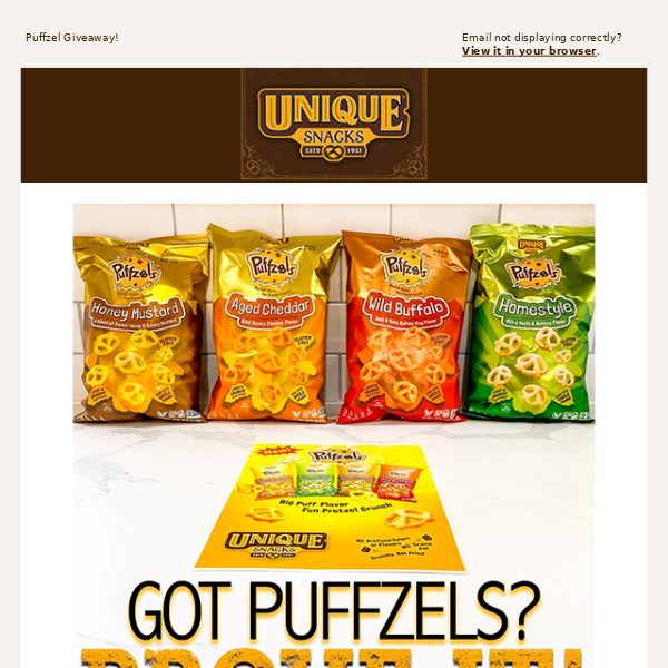 You could win free Puffzels!