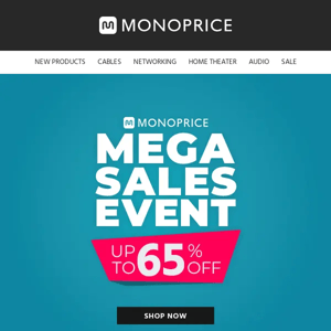 🏁 Ready, Set, GO! | Mega Sales Event Starts Now Up to 65% OFF