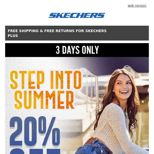 20% off canvas summer favorites starts NOW! - Skechers