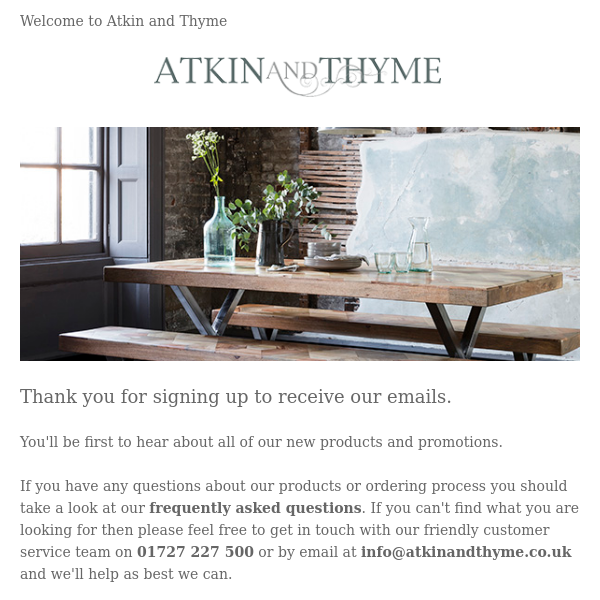 Welcome to Atkin and Thyme