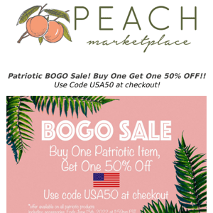 Buy One Get One 50% OFF All Patriotic Products!