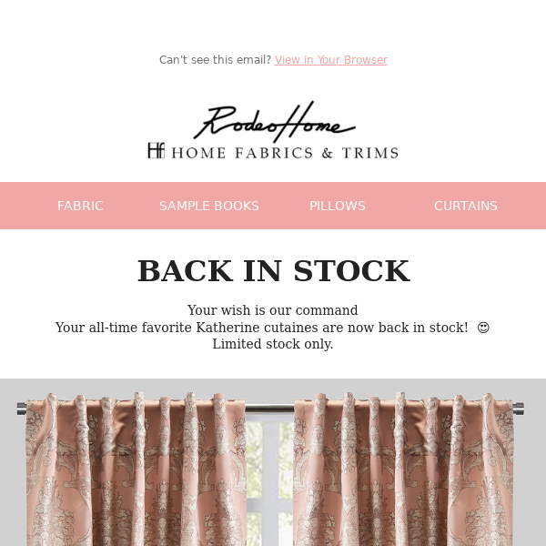 RE: Our Bestseller Katherine Curtains are Back In stock!