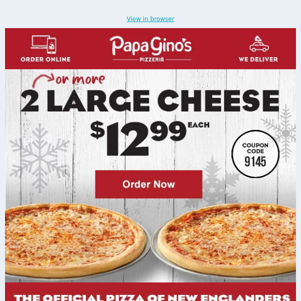 Hey Papa Gino's Fans - #2024 🥳 New Year. New Awesome Deal. 😮