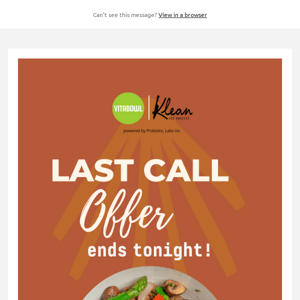 25% off all meal plans ends tonight!