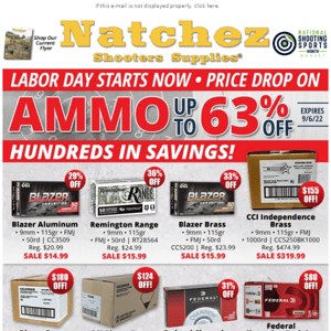 Labor Day Ammo Savings Start Now!