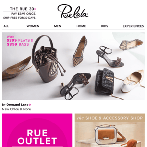 Just-In Chloé & More: $399 Flats & $899 Bags • Up to 80% Off Rue Outlet