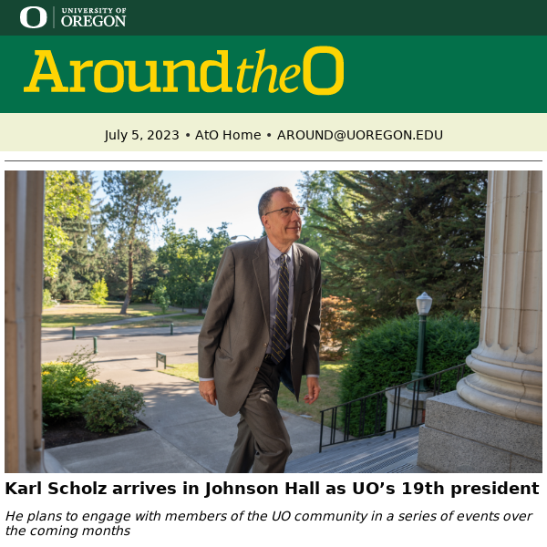 New president arrives, math in the forest, raves for a microcredential