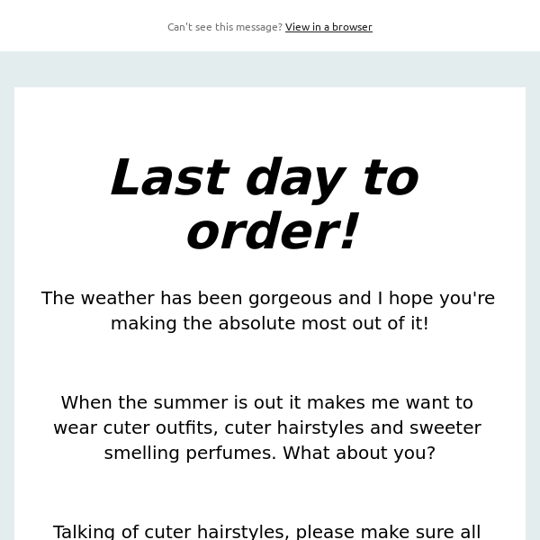 Last day to order!