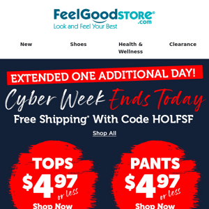 Cyber Week Extended! Plus Grab Free Shipping TODAY ONLY