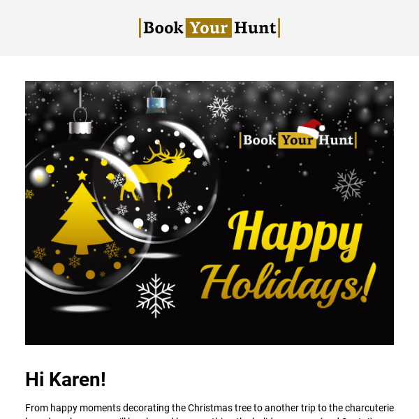 BookYourHunt, wrap up your Christmas shopping with a hunt for yourself!