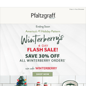 30% OFF Winterberry GOING ON NOW!