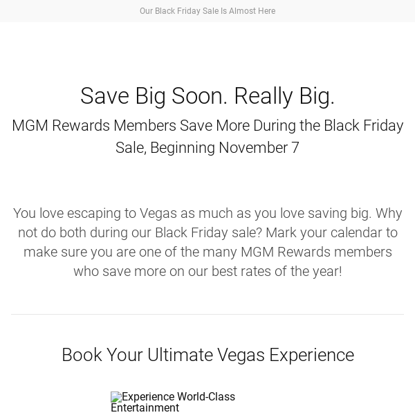 Black Friday: The best rates of the year are coming - MGM Resorts  International