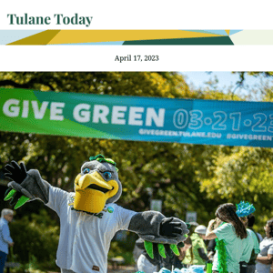 Give Green 2023, students earn fellowships, tax season, and feathered library friend