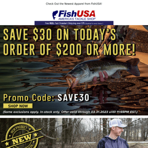 Last Chance to Save $30 on Today's Order Over $200!