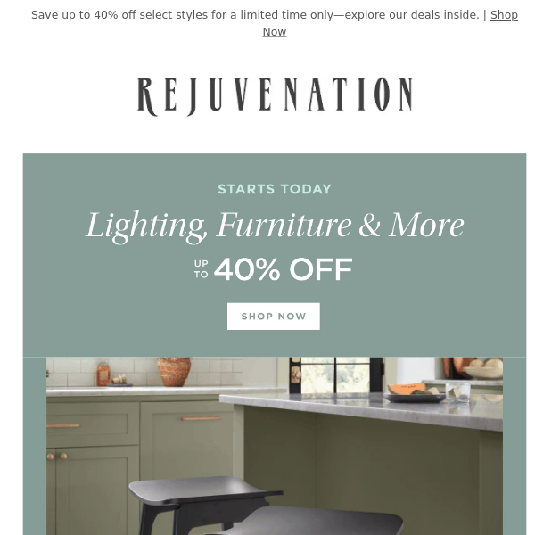 Don't miss out: Our Lighting, Furniture, & More sale starts today!