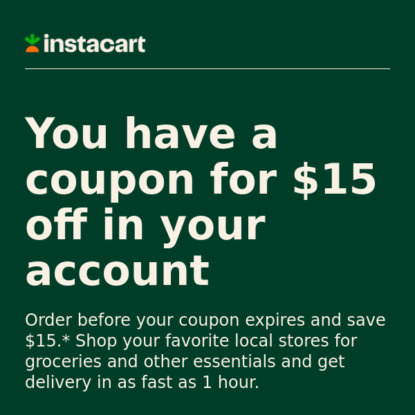 Don't forget to use your $15 off coupon