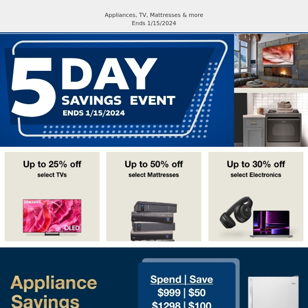 5 Day Savings Event! Don't miss it